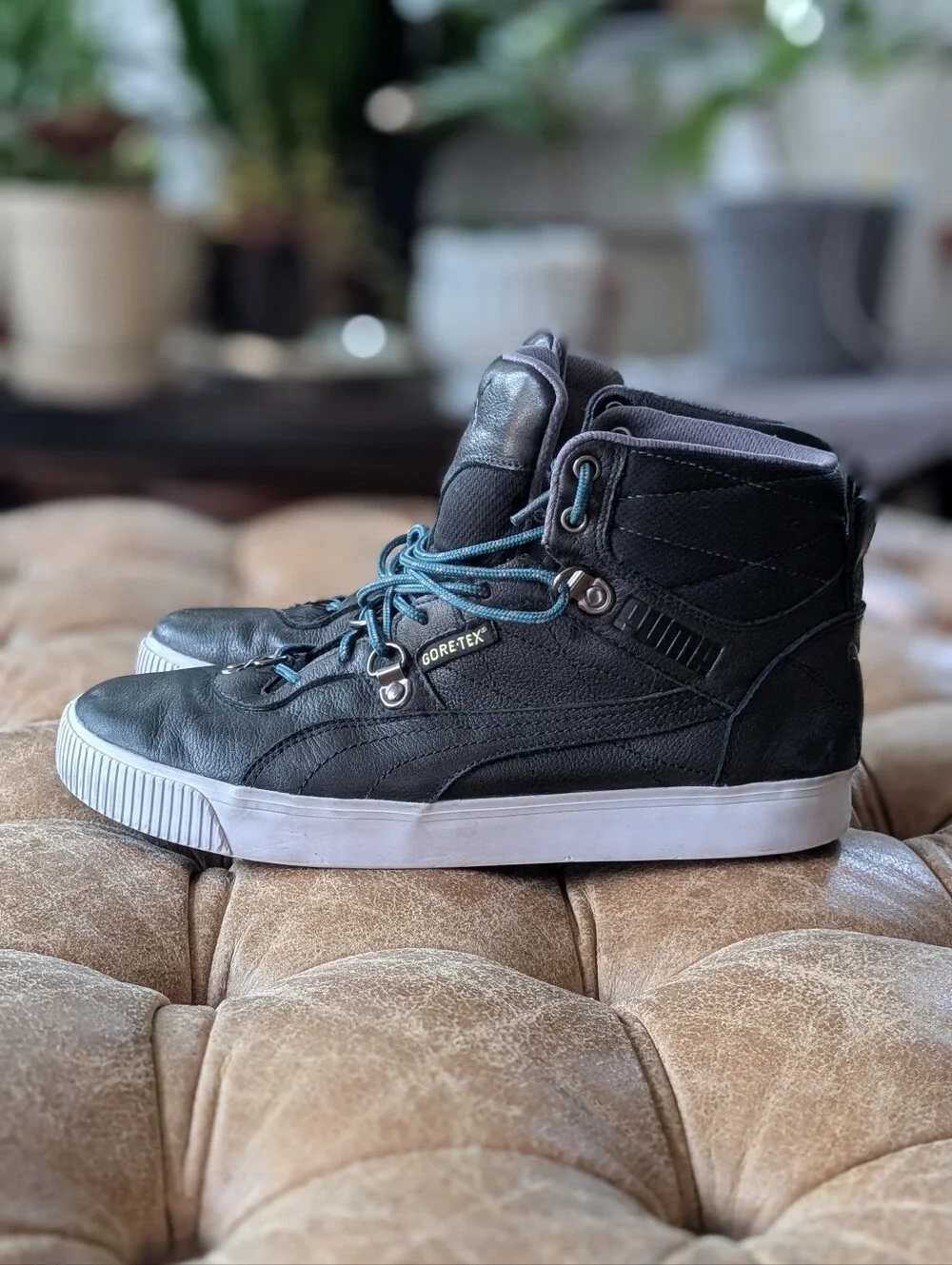 Puma Men's Tipton Black Leather Upper Gore-Tex High Top Sneakers Size 8.5 US